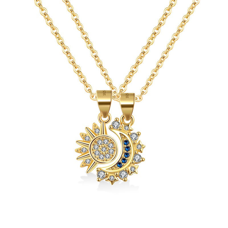 Celestial Sun & Moon Necklace | 925 Sterling Silver