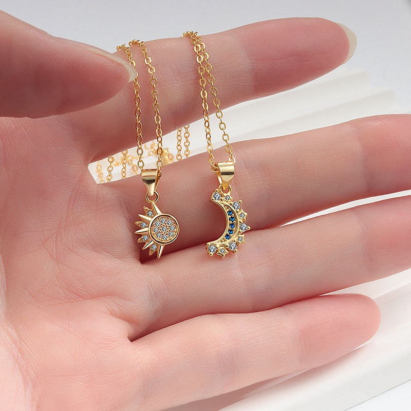 Celestial Sun & Moon Necklace | 925 Sterling Silver