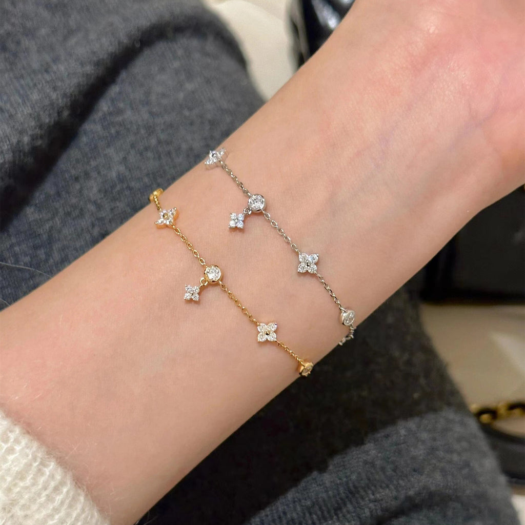 Four-Leaf Clover Sparkle Bracelet