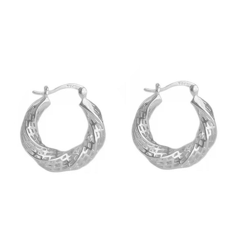 Mobius Sculptural Hoop Earrings | 925 Sterling Silver