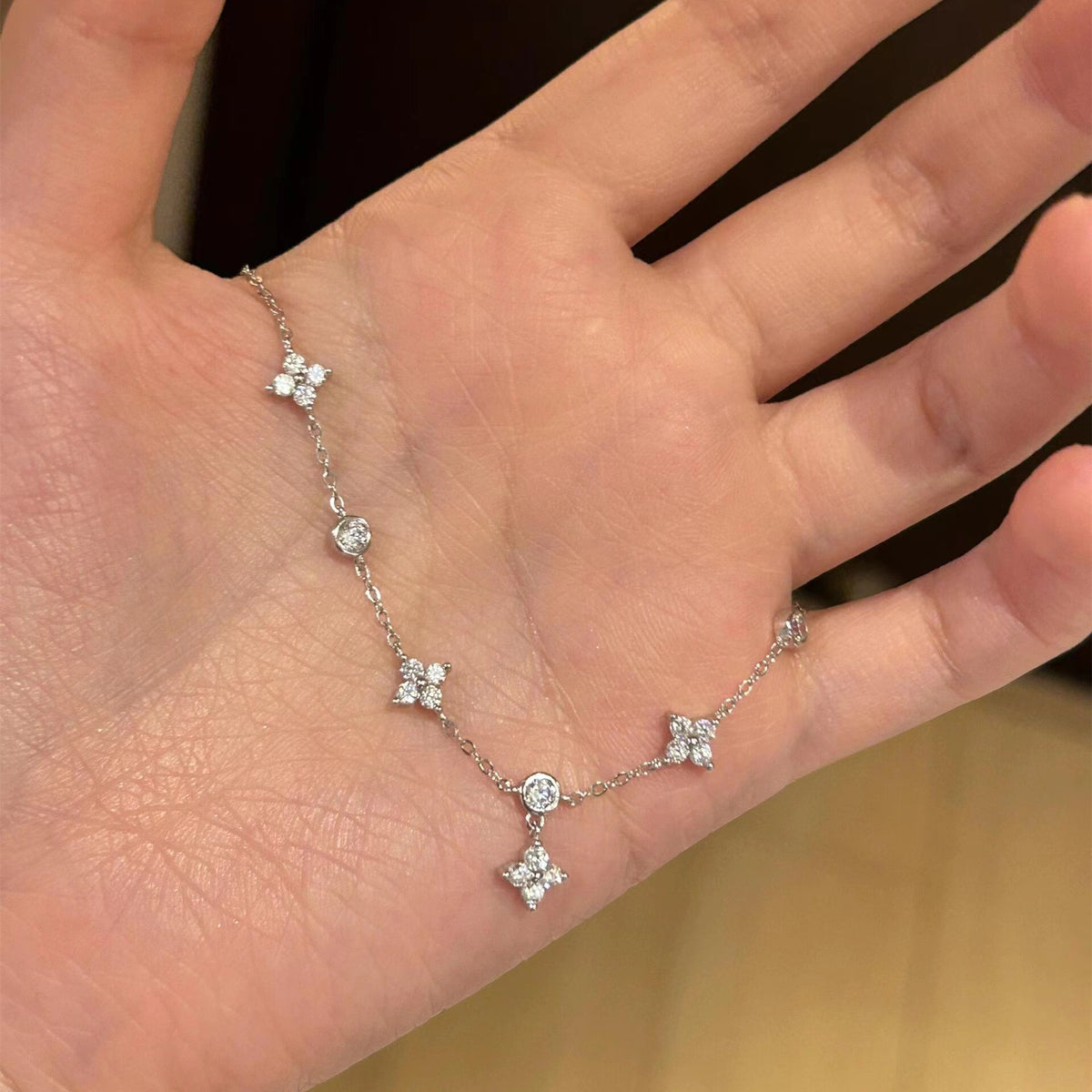 Four-Leaf Clover Sparkle Bracelet