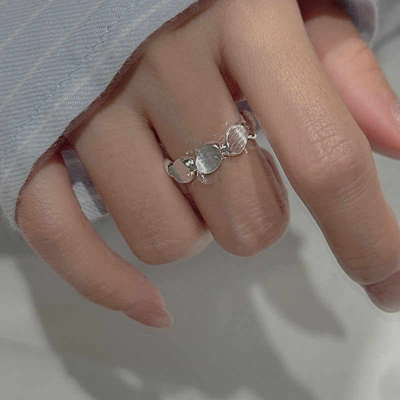 Silver Bean Open Ring | Minimalist Organic Sculptural Ring