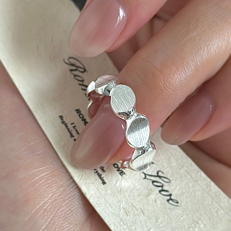 Silver Bean Open Ring | Minimalist Organic Sculptural Ring
