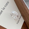 Double-Layer Silver Chain Ring | Minimalist Open Band