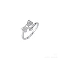 Sparkling Bow Ring | 925 Sterling Silver Open Ring